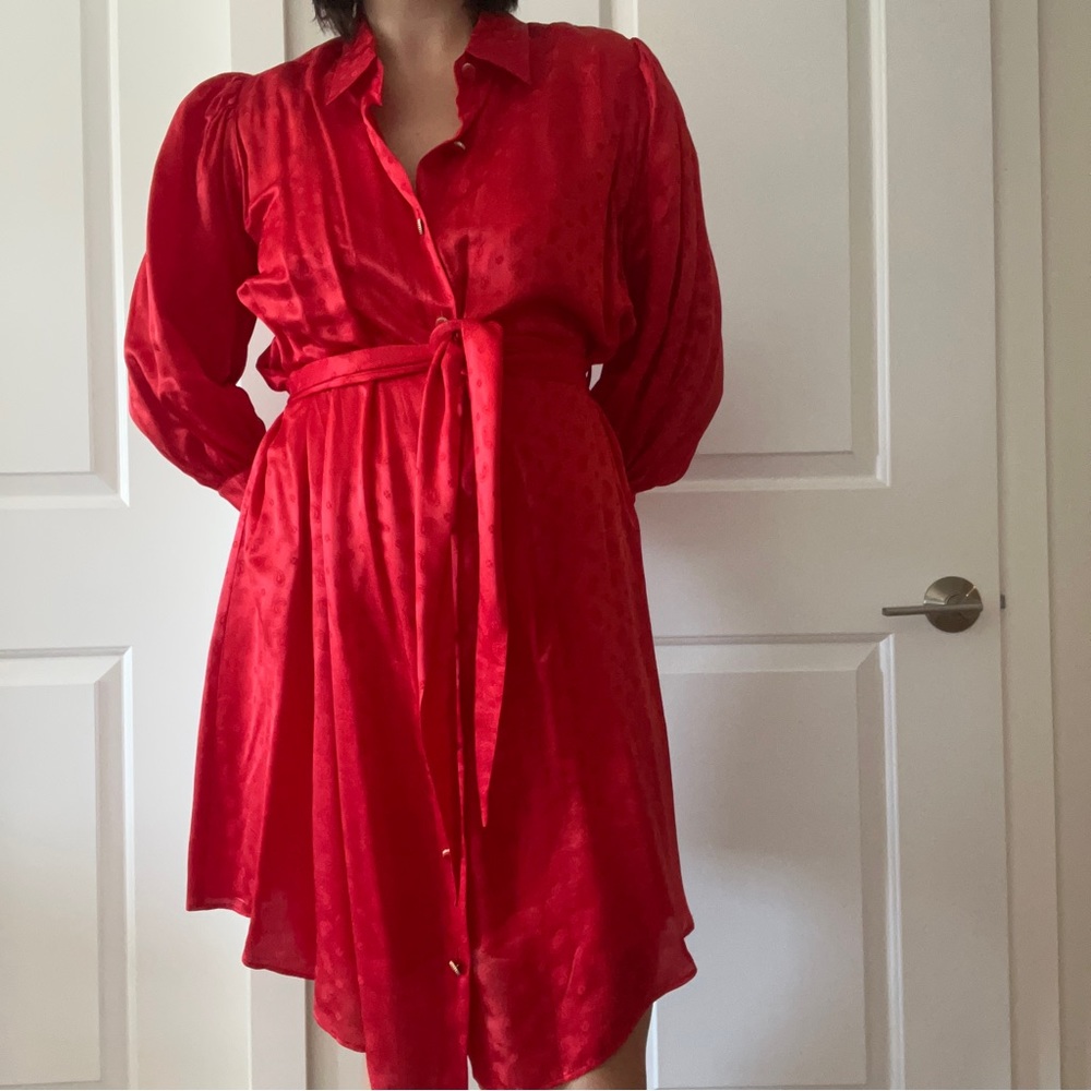 THE KOOPLES red shirt dress with belt